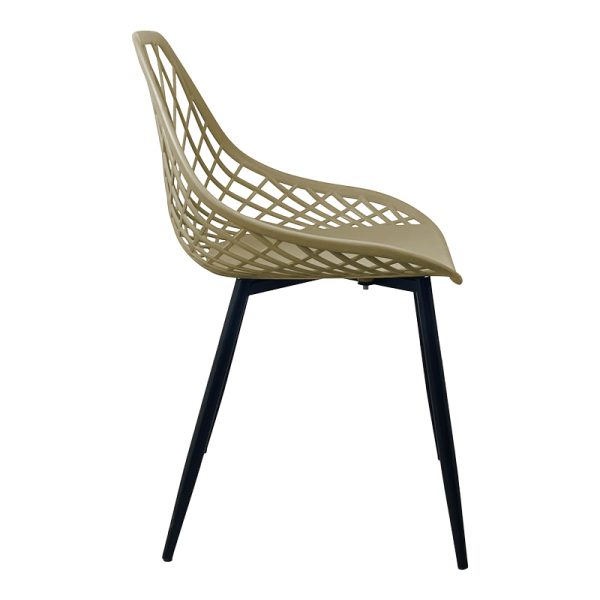 326 000019 2 3 Suan pakoworld pp chair in cappuccino shade and black metal leg 56x49x82cmHOT DEALS