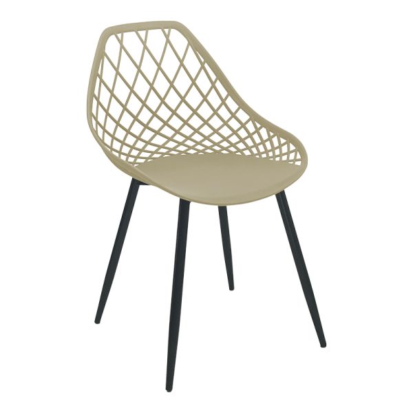 326 000019 6 Suan pakoworld pp chair in cappuccino shade and black metal leg 56x49x82cmHOT DEALS