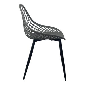 326 000020 2 5 Suan pakoworld pp chair in charcoal shade and black metal leg 56x49x82cmIndoor furniture > Chairs