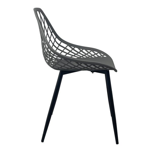 326 000020 2 5 Suan pakoworld pp chair in charcoal shade and black metal leg 56x49x82cmIndoor furniture > Chairs