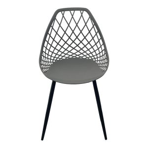 326 000020 3 5 Suan pakoworld pp chair in charcoal shade and black metal leg 56x49x82cmIndoor furniture > Chairs