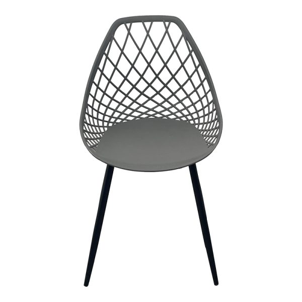 326 000020 3 5 Suan pakoworld pp chair in charcoal shade and black metal leg 56x49x82cmIndoor furniture > Chairs