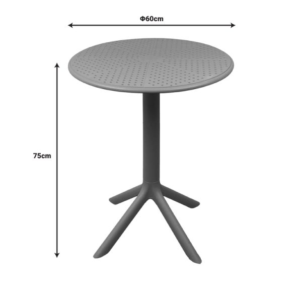 326 000023 3 4 Merkon pakoworld pp table in anthracite shade D60x75cmOutdoor furniture > Garden dining sets