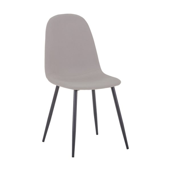 327 000001 10 Chair Bella pakoworld light grey fabric-black metal leg 43x52x88cmIndoor furniture > Chairs