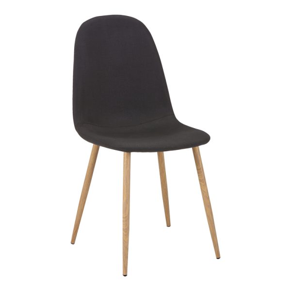 327 000004 11 Chair Bella pakoworld antracite fabric-natural metal leg 43x52x88cmIndoor furniture > Chairs