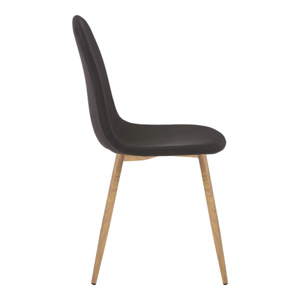327 000004 2 8 Chair Bella pakoworld antracite fabric-natural metal leg 43x52x88cmIndoor furniture > Chairs