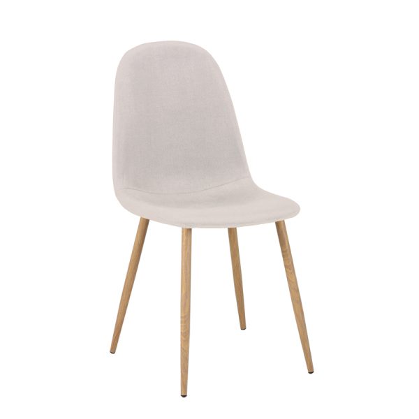 327 000005 18 Chair Bella pakoworld light grey-beige fabric-natural metal leg 43x52x88cmIndoor furniture > Chairs