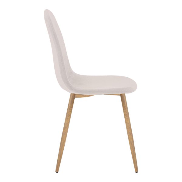 327 000005 2 15 Chair Bella pakoworld light grey-beige fabric-natural metal leg 43x52x88cmIndoor furniture > Chairs