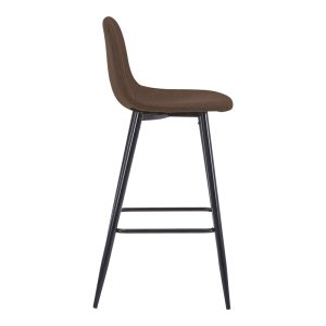 327 000014 2 7 Bar stool medium height Bella pakoworld brown fabric-black metal leg 41x47x93cmIndoor furniture > Bar stools