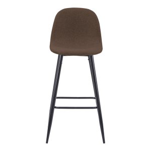 327 000014 3 7 Bar stool medium height Bella pakoworld brown fabric-black metal leg 41x47x93cmIndoor furniture > Bar stools