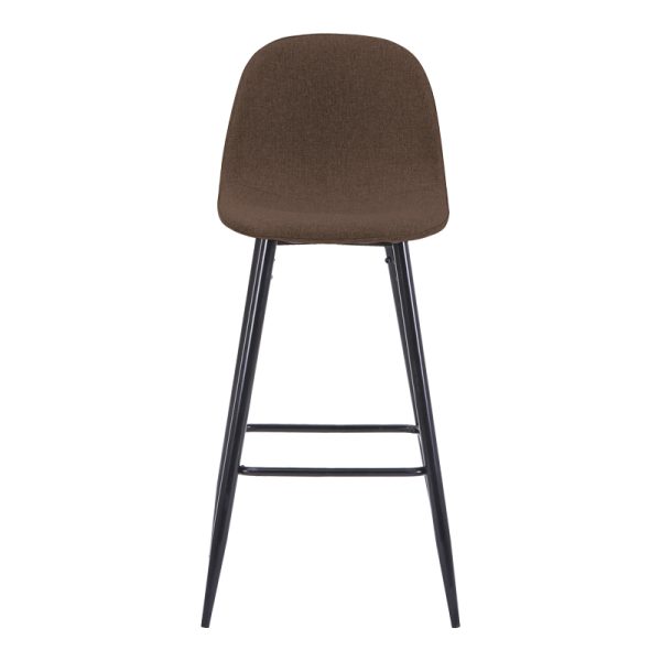 327 000014 3 7 Bar stool medium height Bella pakoworld brown fabric-black metal leg 41x47x93cmIndoor furniture > Bar stools
