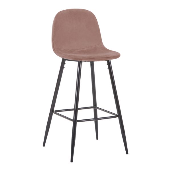327 000015 10 Bar stool medium height Bella pakoworld rotten apple velvet-black metal leg 41x47x93cmIndoor furniture > Bar stools