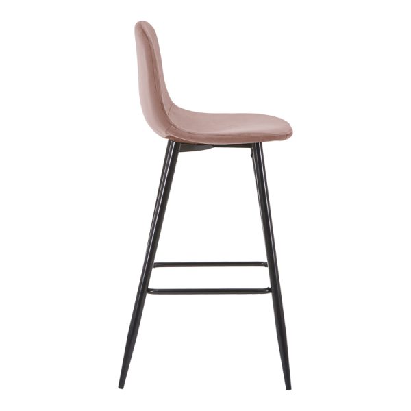 327 000015 2 7 Bar stool medium height Bella pakoworld rotten apple velvet-black metal leg 41x47x93cmIndoor furniture > Bar stools