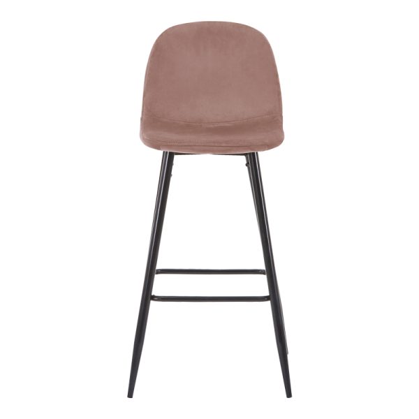 327 000015 3 7 Bar stool medium height Bella pakoworld rotten apple velvet-black metal leg 41x47x93cmIndoor furniture > Bar stools