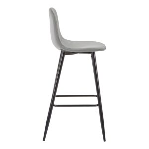 327 000016 2 5 Bar stool medium height Bella pakoworld light grey velvet-black metal leg 41x47x93cmIndoor furniture > Bar stools