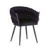 327 000021 15 Antoro pakoworld table glass and metal legs in black shade D80x75cmIndoor furniture > Dining Tables