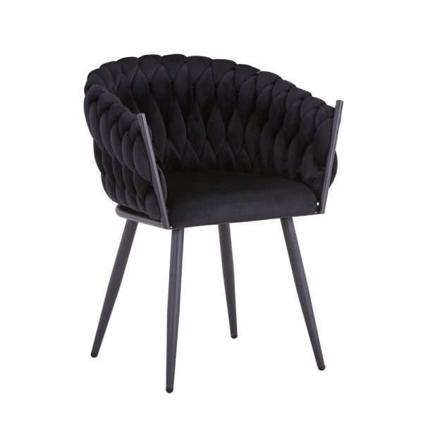 327 000021 15 Vivian armchair pakoworld black velvet-leg black metal 61x55x80cmIndoor furniture > Armchairs