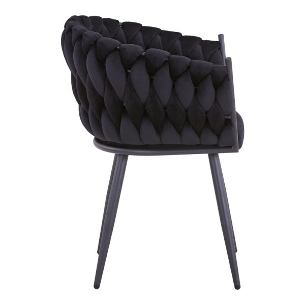 327 000021 2 12 Vivian armchair pakoworld black velvet-leg black metal 61x55x80cmIndoor furniture > Armchairs