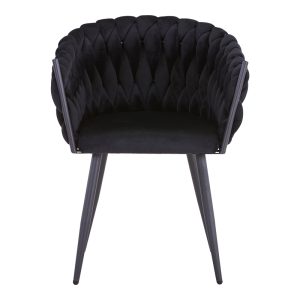 327 000021 3 12 Vivian armchair pakoworld black velvet-leg black metal 61x55x80cmIndoor furniture > Armchairs