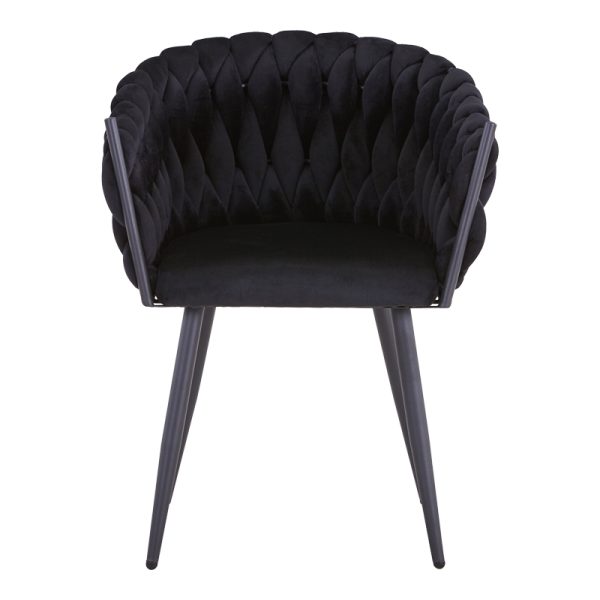 327 000021 3 12 Vivian armchair pakoworld black velvet-leg black metal 61x55x80cmIndoor furniture > Armchairs