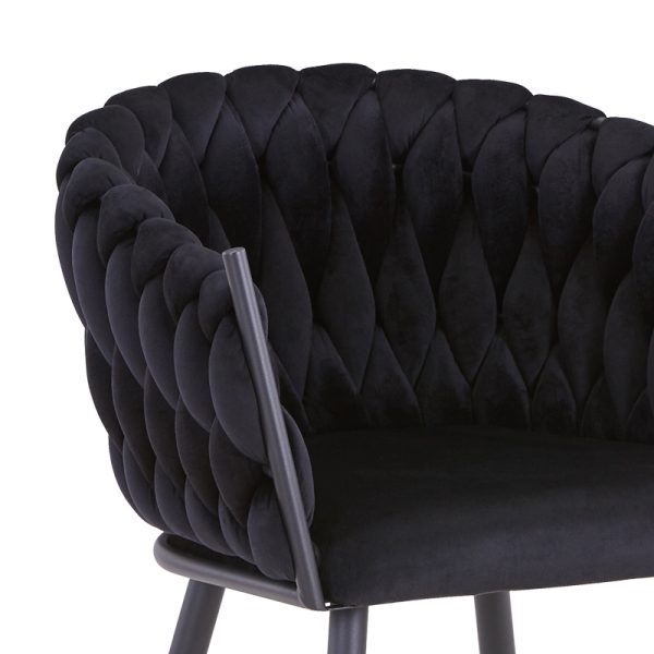 327 000021 4 12 Vivian armchair pakoworld black velvet-leg black metal 61x55x80cmIndoor furniture > Armchairs