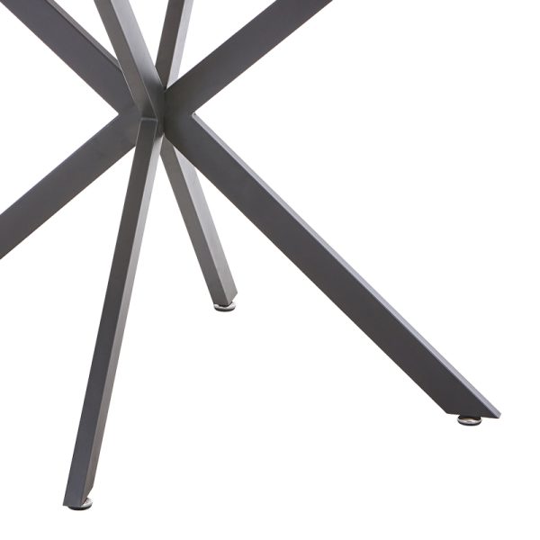 327 000028 3 7 Stoyen I pakoworld table white marble-beige ceramic-black metal D120x75cmIndoor furniture > Dining Tables