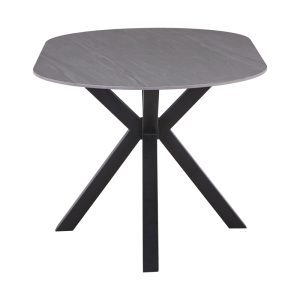 327 000030 2 2 Makrey table pakoworld gray marble ceramic-black metal 160x90x75cmIndoor furniture > Dining Tables