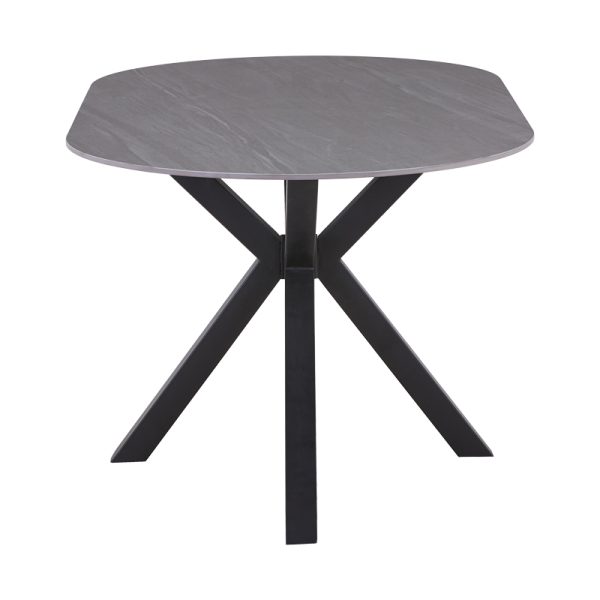 327 000030 2 2 Makrey table pakoworld gray marble ceramic-black metal 160x90x75cmIndoor furniture > Dining Tables