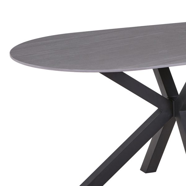 327 000030 3 2 Makrey table pakoworld gray marble ceramic-black metal 160x90x75cmIndoor furniture > Dining Tables