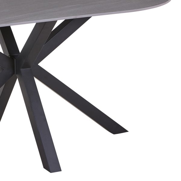 327 000030 4 2 Makrey table pakoworld gray marble ceramic-black metal 160x90x75cmIndoor furniture > Dining Tables