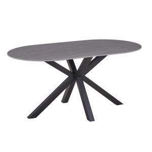 327 000030 5 Makrey table pakoworld gray marble ceramic-black metal 160x90x75cmIndoor furniture > Dining Tables