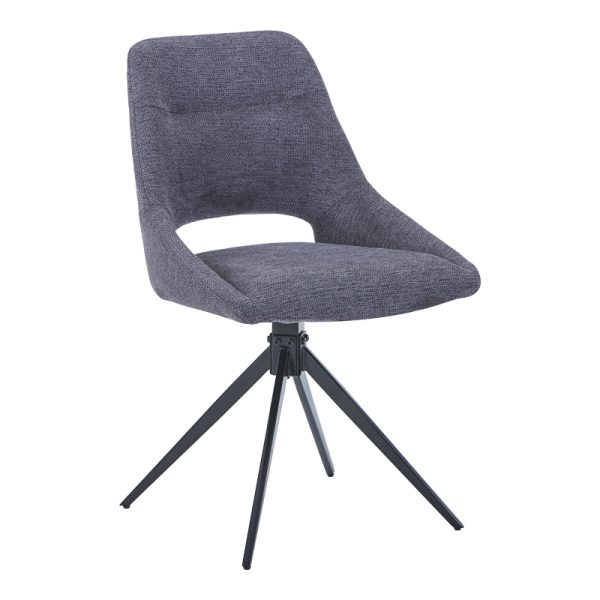 327 000032 13 Luciano I pakoworld swivel chair in anthracite fabric-metal leg black 52.5x54x85cmIndoor furniture > Chairs