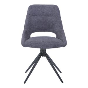 327 000032 2 10 Luciano I pakoworld swivel chair in anthracite fabric-metal leg black 52.5x54x85cmIndoor furniture > Chairs