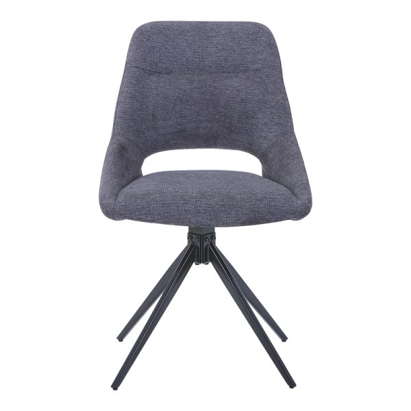 327 000032 2 10 Luciano I pakoworld swivel chair in anthracite fabric-metal leg black 52.5x54x85cmIndoor furniture > Chairs