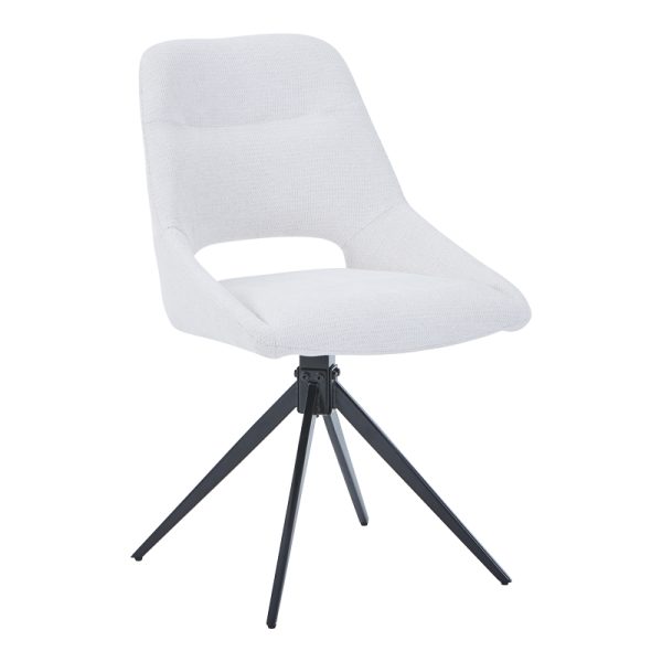 327 000033 11 Luciano I pakoworld swivel chair in beige fabric-metal leg black 52.5x54x85cmIndoor furniture > Chairs