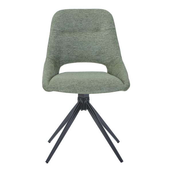 327 000034 2 5 Luciano I pakoworld swivel chair in green fabric-metal leg black 52.5x54x85cmIndoor furniture > Chairs