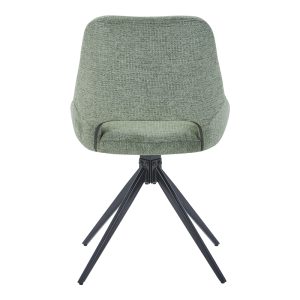 327 000034 3 5 Luciano I pakoworld swivel chair in green fabric-metal leg black 52.5x54x85cmIndoor furniture > Chairs