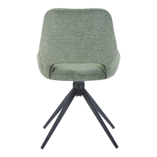 327 000034 3 5 Luciano I pakoworld swivel chair in green fabric-metal leg black 52.5x54x85cmIndoor furniture > Chairs