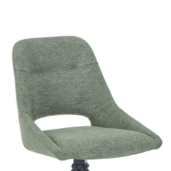 327 000034 4 5 Luciano I pakoworld swivel chair in green fabric-metal leg black 52.5x54x85cmIndoor furniture > Chairs