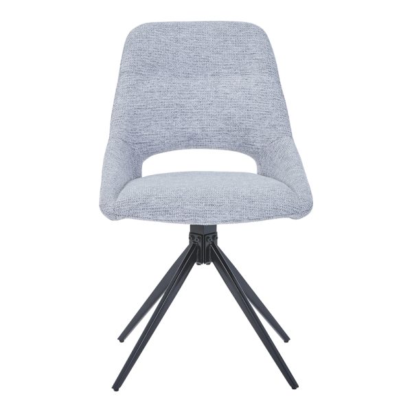 327 000035 2 8 Luciano I pakoworld swivel chair in grey fabric-metal leg black 52.5x54x85cmIndoor furniture > Chairs