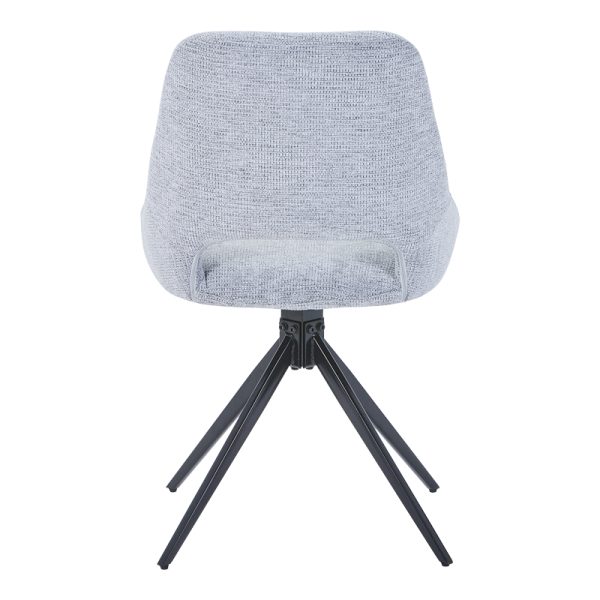 327 000035 3 8 Luciano I pakoworld swivel chair in grey fabric-metal leg black 52.5x54x85cmIndoor furniture > Chairs