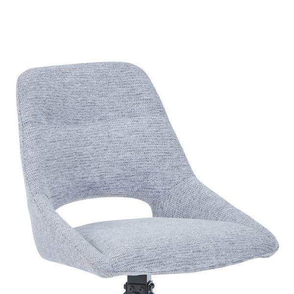 327 000035 4 8 Luciano I pakoworld swivel chair in grey fabric-metal leg black 52.5x54x85cmIndoor furniture > Chairs