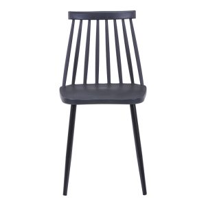 327 000041 2 7 Chair Aurora I pakoworld pp in black shade-black metallic leg 43x48x79cmIndoor furniture > Chairs