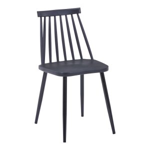 327 000041 9 Chair Aurora I pakoworld pp in black shade-black metallic leg 43x48x79cmIndoor furniture > Chairs