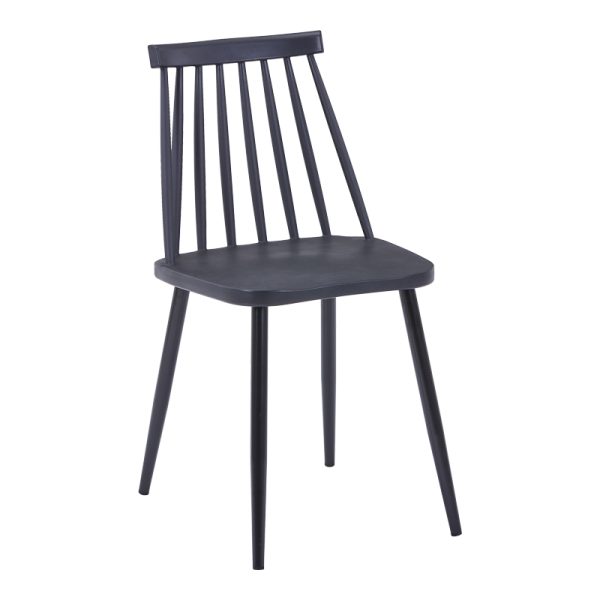 327 000041 9 Chair Aurora I pakoworld pp in black shade-black metallic leg 43x48x79cmIndoor furniture > Chairs