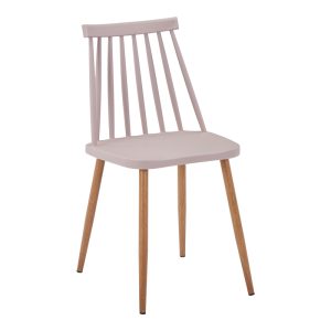 327 000044 6 Chair Aurora I pakoworld pp in brown shade-natural metallic leg 43x48x79cmIndoor furniture > Chairs