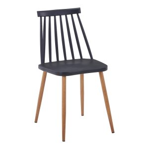327 000045 9 Chair Aurora I pakoworld pp in black shade-natural metallic leg 43x48x79cmIndoor furniture > Chairs