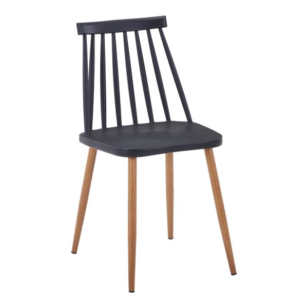 327 000045 9 Chair Aurora I pakoworld pp in black shade-natural metallic leg 43x48x79cmIndoor furniture > Chairs