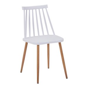 327 000046 10 Chair Aurora I pakoworld pp in white shade-natural metallic leg 43x48x79cmIndoor furniture > Chairs
