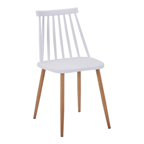 327 000046 10 Chair Aurora I pakoworld pp in white shade-natural metallic leg 43x48x79cmIndoor furniture > Chairs